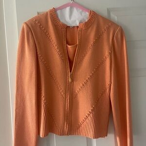 St. John Vintage Orange Cardigan